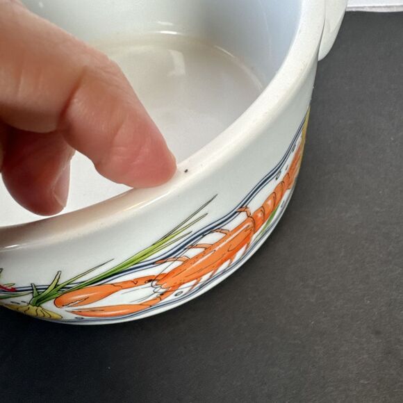 2 Prejecting 2500‎ Limited Bowls With Handles Soup Chowder Dish SHRIMP & LOBSTER - Picture 6 of 14